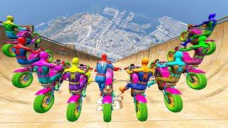 Rainbow Spiderman vs Longest Ramp in GTA 5 - Jumping from Highest in GTA 5 #1