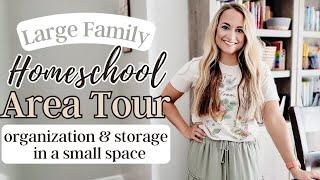 *NEW* HOMESCHOOL AREA & ORGANIZATION TOUR // Large Family Homeschooling in a Small Space