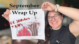 How much stitching I got done + September Wrap Up 2024