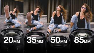 20mm vs 35mm vs 50mm vs 85mm f1.8 Portrait Lens Guide & Comparison