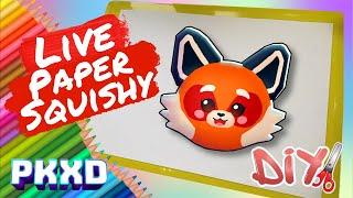 Live: Como fazer PAPER SQUISHY de PANDA VERMELHO @PKXDUniverse