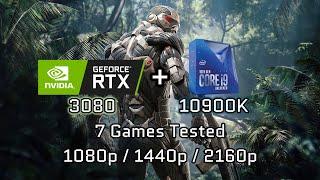 7 Games Tested | RTX 3080 + Core i9-10900k | 1080p, 2K, 4K | Very High & Ultra Settings