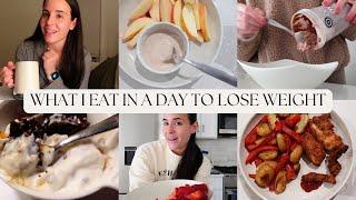 WHAT I EAT IN A DAY for realistic weight loss! calorie deficit, high protein, & my progress so far