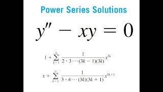 Find Power Series Solution Around Ordinary Point x=0 for Second Order Linear Homogeneous  y''-xy=0