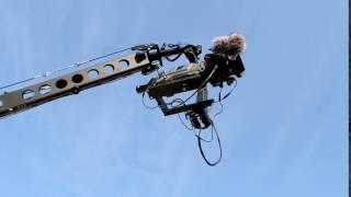 Professional PTZ 3 axis pan tilt head of camera crane jimmy jib showed