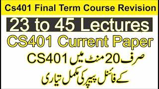 CS401 final term preparation 2022, cs401 final term current paper, cs401 past paper,cs401 final #vu