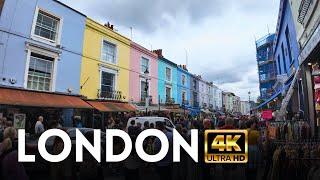  London Walk: Portobello Market on Saturday, 4K