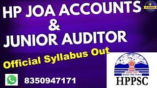 HPPSC Junior Auditor Official Syllabus Out | HP Junior Auditor Official Syllabus Out | HP achiever