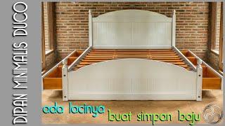 JUAL DIPAN/TEMPAT TIDUR WARNA PUTIH DUCO MINIMALIS 6 LACI