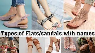 Types of flats/sandals with names for girls and women||THE TRENDY GIRL