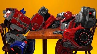 OPTIMUS PRIME ARM WRESTLES IRONHIDE