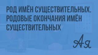 Род имён существительных. Родовые окончания имён существительных. Видеоурок  по русскому языку