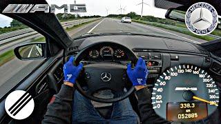 Mercedes-Benz E55 AMG W210 TOP SPEED DRIVE ON GERMAN AUTOBAHN 