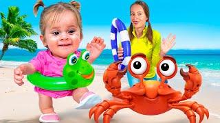 Dia de diversão na praia | Canção de animais marinhos | Canções infantis e rimas infantis