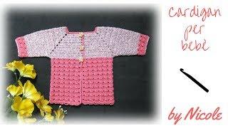 Cardigan - giacchina all'uncinetto per bebè - crochet a baby jacket