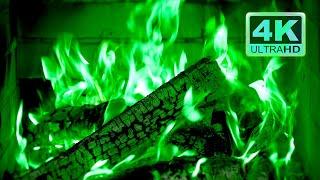  Green Fireplace 4K! Magic Fireplace with green flames