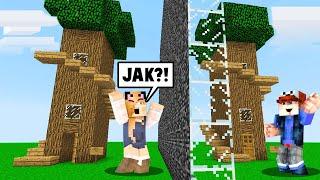 TROLLUJĘ BELLĘ PODGLĄDAJĄC PRZEZ ŚCIANĘ CO BUDUJE w Minecraft  DOMEK NA DRZEWIE | Vito vs Bella