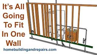 How To Layout And Install Drain Pipes For House Plumbing Fixtures To Fit In A Single Wall