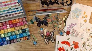 Watercolor Ideas for Die cuts and Journal Tags