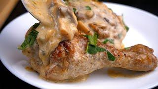 Amazingly Delicious Chicken With Creamy Mushroom Sauce! It's So Delicious That I Make It Every Week!