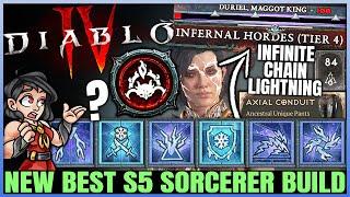 Diablo 4 - New Best S5 Highest Damage Sorcerer Build Guide - New OP Chain Lightning = EASY Endgame!