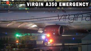 BIG EMERGENCY | VIRGIN A350 LANDS WITH NO THRUST REVERSERS & BRAKES SMOKING