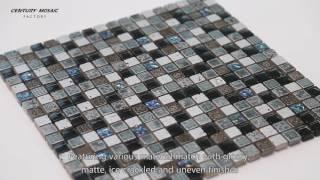 2016 New Design, Marble mix Glass Square Mosaic Tile Collection, Century Mosaic Factory