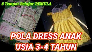 POLA DRESS ANAK USIA 3-4 TAHUN |Dress pattern for 3-4 year olds