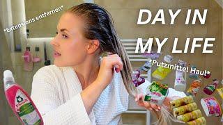 DAY IN MY LIFE | XXL Putzmittel Haul & Extensions entfernen 