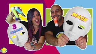 3 COLORS MASK CHALLENGE Fun DIY Masks Colorea la mascara con 3 colores Momentos Divertidos