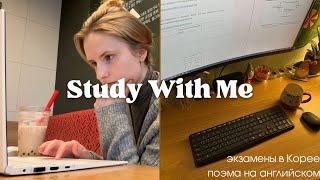 STUDY WITH ME | Подготовка к экзамену в корейской магистратуре, Поэма на английском, Рождество/ vlog