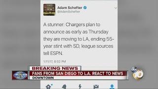 Fans from San Diego to Los Angeles react to Chargers news