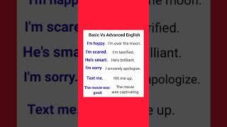 Basic Vs Advanced English #englishlanguage #vocabulary #basicenglish #advancedenglish #learn