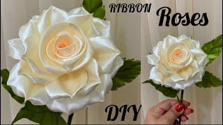 DIY Satin Ribbon Roses/How to make eternal roses /Ribbon tricks