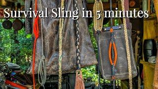 SURVIVAL SLING made in 5 minutes, full tutorial and demonstration