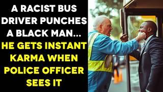 Racist Bus Driver Punches Black Man, Gets Instant Karma When Police Sees Him