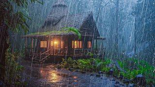 Beat Anxiety to Deep Sleep Immediately Torrential Rain on Tin Roof, Wind & Robust Thunder at Night