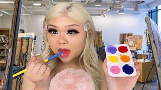 ASMR dumb b̶t̶c̶h̶ girl eats ur paint ‍ *not real paint* (realistic)