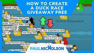 How To Create A Duck Race Competition Prize GiveAway Free