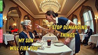 The Restaurant Server Disrespects Elderly Woman, Unaware Her Son Owns the Place | Plot Twist Story