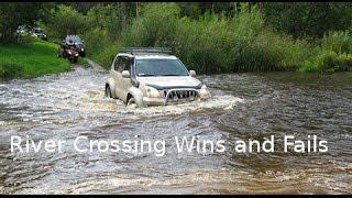 Compilation Off Road Cars Crossing River and stuck in Water / Fail and Win