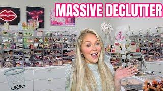 MASSIVE MAKEUP DECLUTTER & ORGANIZATION 2023  GETTING RID OF ALL MY MAKEUP | KELLY STRACK