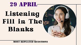 pte listening fill in the blanks april 2025 | practice prediction
