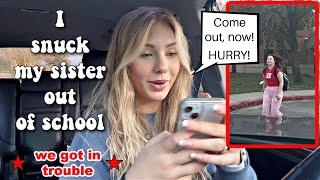 I Snuck my Little Sister out Of School !!! (we got in trouble)