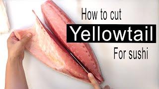 How to break down yellowtail (hamachi) into parts for sushi.