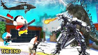 GTA 5 | SHINCHAN and FRANKLIN DORAEMON Hunted By ELEMENTAL GODZILLA In GTA 5