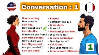 Conversation anglais-français / Anglais facile | partie 1 | easy sentences to learn french 