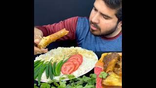 ASMR: EATING SPICY MUTTON CURRY BASMATI RICE || #shorts #mukbangn#asmreating #mukbangasmr #asmr