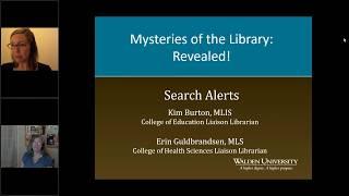 Webinar: Mysteries of the Library  Revealed! Search Alerts