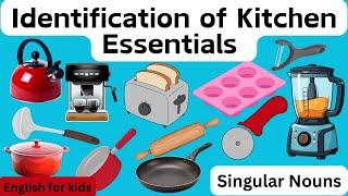 Kitchen Items with Pictures | Kitchen Utensils for Kids | English Vocabulary